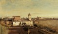 Roma la Trinita dei Monti Vista desde la Villa Medici al aire libre Romanticismo Jean Baptiste Camille Corot